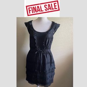 J.Crew Black Eyelet Ruffles Mini Dress Size: 6